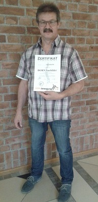 Josef Hübschle mit dem Zertifikat zum geprüften DORN-Ausbilder, Oktober 2016